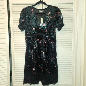 Floral Velvet and Lace Dress
